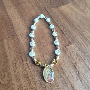New Gold and White Religious Bracelet
